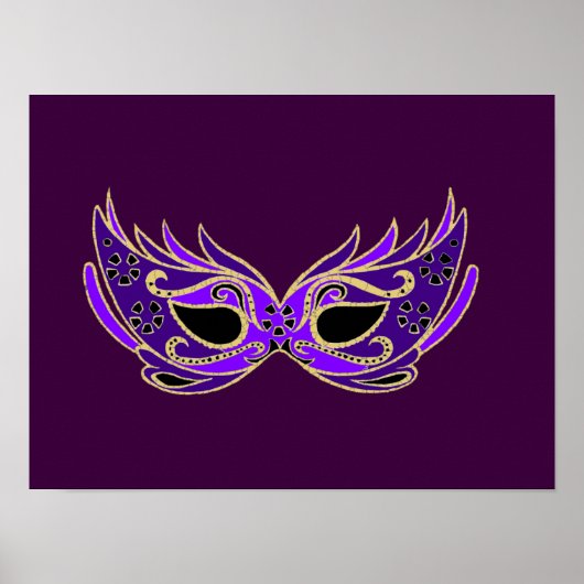 紫王室の仮装の劇場用マスク ポスター (正面)