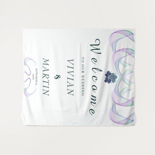 紫王室の信仰ミニフローラ結婚の背景 タペストリー (正面(横))