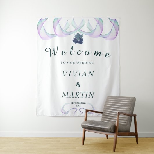 紫王室の信仰ミニフローラ結婚の背景 タペストリー (インサイチュ)