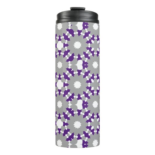 紫王室の灰色の白の接続された円パターン タンブラー (正面)