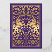 紫王室の獅子中結婚央 箔招待状 (裏面)