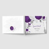 紫王室の白の花は銀結婚色 ゲストブック (全面)