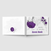 紫王室の白の花は銀結婚色 ゲストブック (全面)