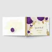 紫王室の白の花金ゴールド ゲストブック (全面)