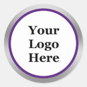 紫王室の白シルバーロゴはこちらテンプレート ラウンドシール (正面)