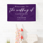 紫王室の白タイポグラフィ夕べ結婚ズ 横断幕 (インサイチュ)