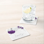 紫王室の白花銀色 スクエアペーパーコースター (インサイチュ)