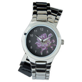 紫王室の白開花 腕時計