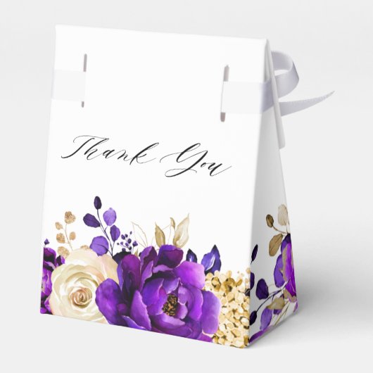 紫王室の紫バイオレット金ゴールドフローラ結婚ズ フェイバーボックス (裏面サイド)