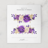 紫王室の紫バイオレット金ゴールドフローラ結婚ズ プレイスカード (外部開封)