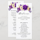 紫王室の紫バイオレット金ゴールドフローラ結婚ズ プログラム (正面/裏面)