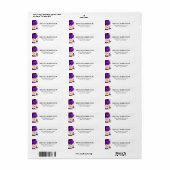 紫王室の紫バイオレット金ゴールドフローラ結婚ズ ラベル (フルシート)