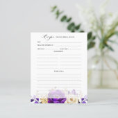 紫王室の紫バイオレット金ゴールドブライダルシャワーレシピ (スタンド正面)