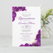 紫王室の金ゴールドバラフローラエレガントキンセアニェラ 招待状 (スタンド正面)