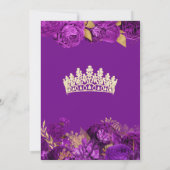 紫王室の金ゴールドバラフローラエレガントキンセアニェラ 招待状 (裏面)