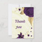 紫王室の金ゴールドフローラ サンキューカード (正面)