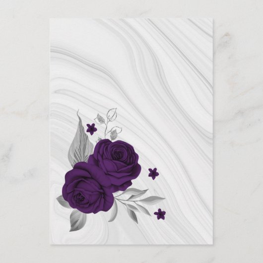 紫王室の銀グレーフローラ大理石詳細 エンクロージャーカード (裏面)