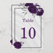 紫王室の銀フローラ幾何学表 招待状 (正面/裏面)