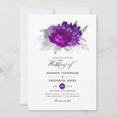 紫王室の銀フローラ結婚ズ 招待状 (正面)