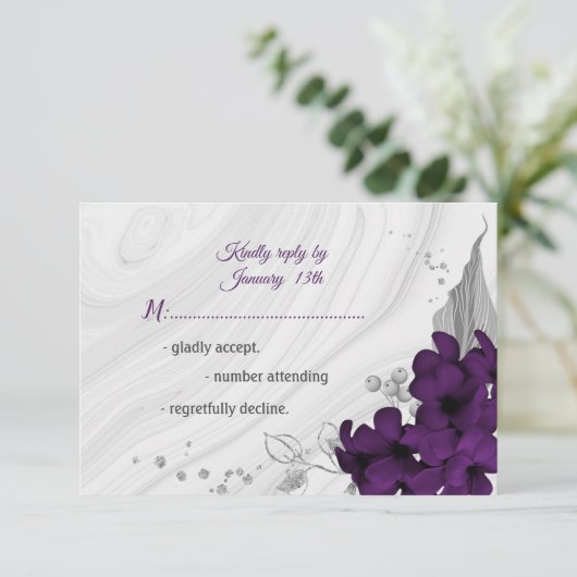 紫王室の銀灰色フローラ 出欠カード (スタンド正面)