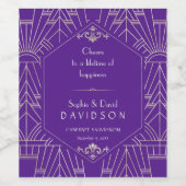 紫王室の銀素晴らしギャツビー結婚20年代 ワインラベル (シングルラベル)