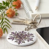 紫王室の雪 |カスタマイズ可能 キーホルダー (側面)