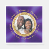 紫王室の、パーソナライズされたナプキンと写真 スタンダードランチョンナプキン (正面)