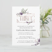 紫王室の | フローラ華美フォイルフレーム誕生日 招待状 (スタンド正面)