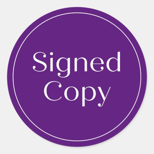 紫王室の |署名済みシンプルコピーの新規本漫画 ラウンドシール (正面)