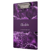 紫瑪瑙の大理石モノグラム名 クリップボード (左)