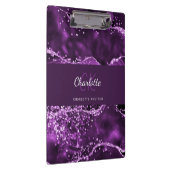 紫瑪瑙の大理石モノグラム名 クリップボード (右)