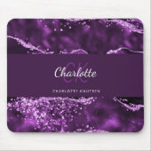 紫瑪瑙の大理石モノグラム名 マウスパッド (正面)