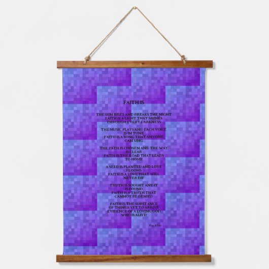 紫瓦「信仰あり」詩 吊り下げ型タペストリー (正面)