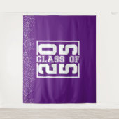 紫白のスポーツ タイポグラフィー 卒業クラス タペストリー (正面)