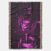 紫白熱［赤熱］光を放つのキノコ スローブランケット (正面縦)