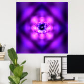 紫白熱［赤熱］光を放つ原子 ポスター (ホームオフィス)