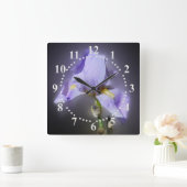 紫白熱［赤熱］光を放つ色 スクエア壁時計 (ホーム)