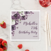 紫白花蝶75誕生日 スタンダードランチョンナプキン (インサイチュ)