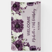 紫白花蝶75誕生日 横断幕 (縦)