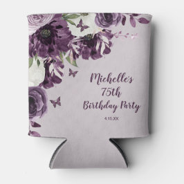 紫白花蝶75誕生日 缶クーラー