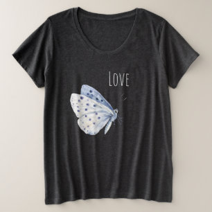 紫白蝶恋 プラスサイズTシャツ