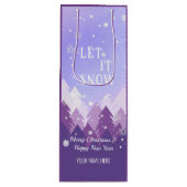 紫白雪平和な森クリスマス新年 ワインギフトバッグ (正面)