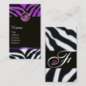 紫白黒ゼブラファーモノグラム 名刺 (正面/裏面)