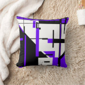 紫白黒幾何学的抽象芸術MCMルック クッション (ブランケット)