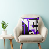 紫白黒幾何学的抽象芸術MCMルック クッション (椅子)