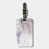 紫神秘的な藤のドリフト ラゲッジタグ (正面縦)