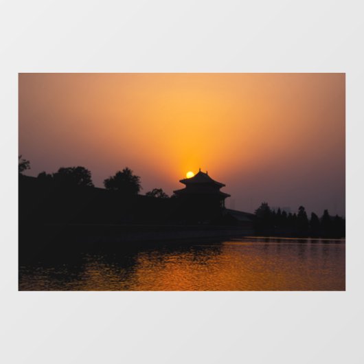 紫禁城の日没 – 北京、中国 ウィンドウサイン (シート)