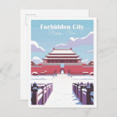 紫禁城中国トラベルプレイスイラストレーション ポストカード (正面/裏面)