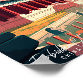 紫禁城中国ヴィンテージ旅行イラストレーション ポスター (角)