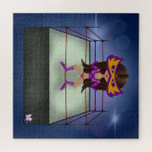 紫稲妻ブルネットluchadoraレスラー ジグソーパズル (横)